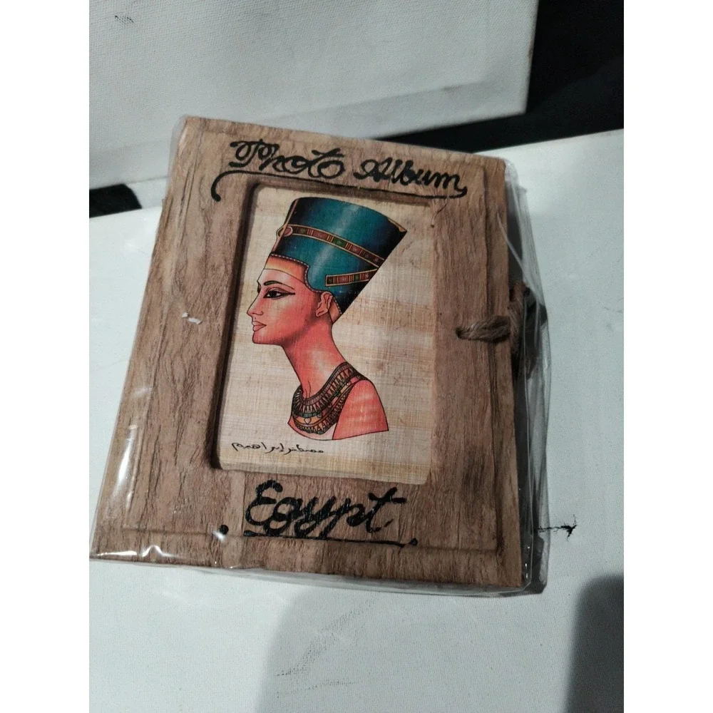 New Unique Handmade Africa Egyptian Woodish Photo Album Paper Pages 4x6 Sealed